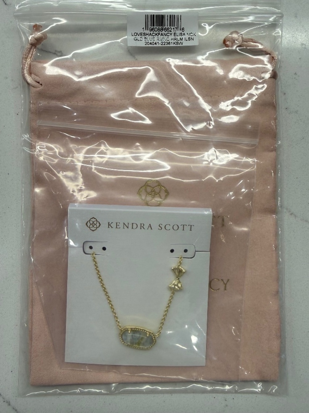Kendra Scott LoveShackFancy Elisa Marie Blue Romance Blooming Heirloom Necklace